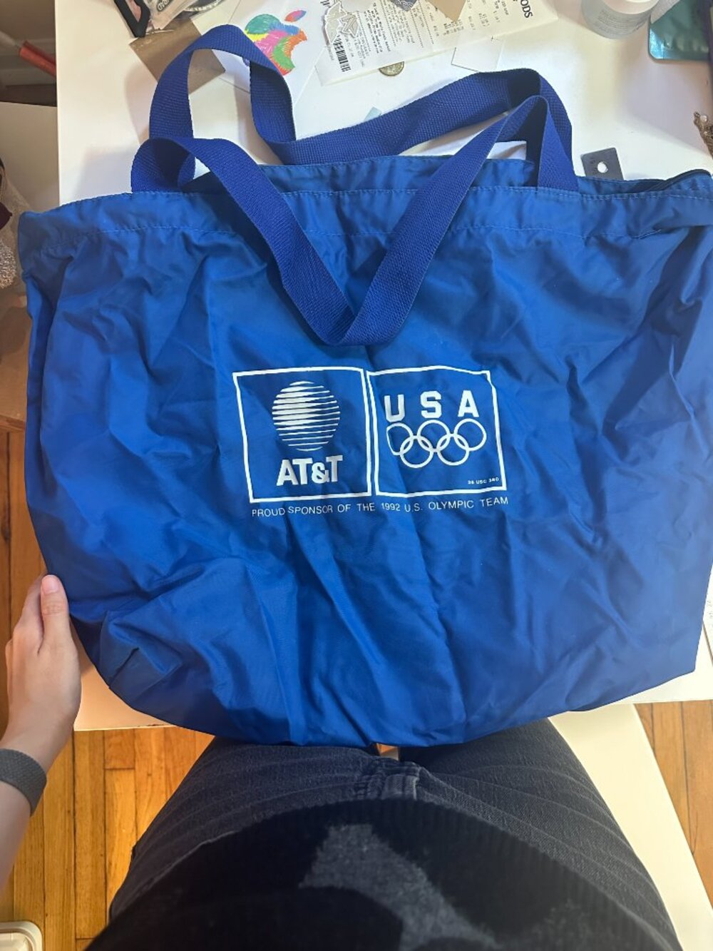 Vintage USA 1992 Olympics Barcelona AT&T Blue Travel Bag